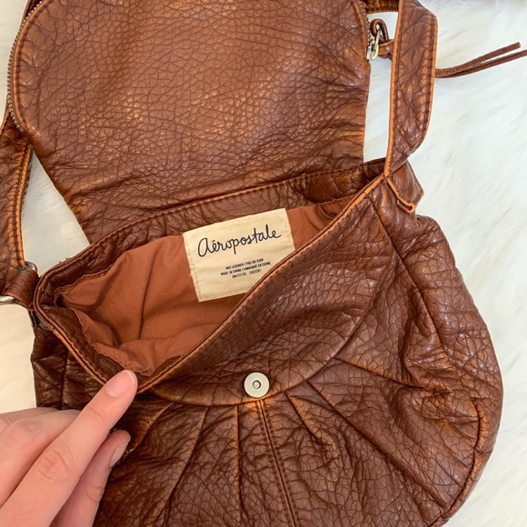 Aeropostale “Not Leather” Brown Crossbody Purse - Picture 5 of 7
